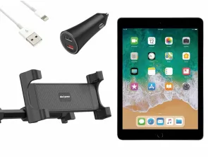   Apple iPad 6 (2018) Space Grey 128GB, Car Charger, Tablet Holder (Car Bundle)